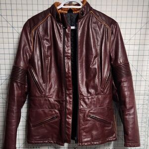 Vintage TAURUS By Drospo Leather Biker Jacket Made in Canada Size 16